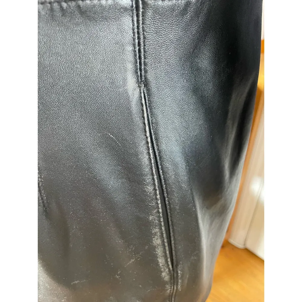 y2k Colebrook Womens Black Leather Long Blazer Size Large - Image 5