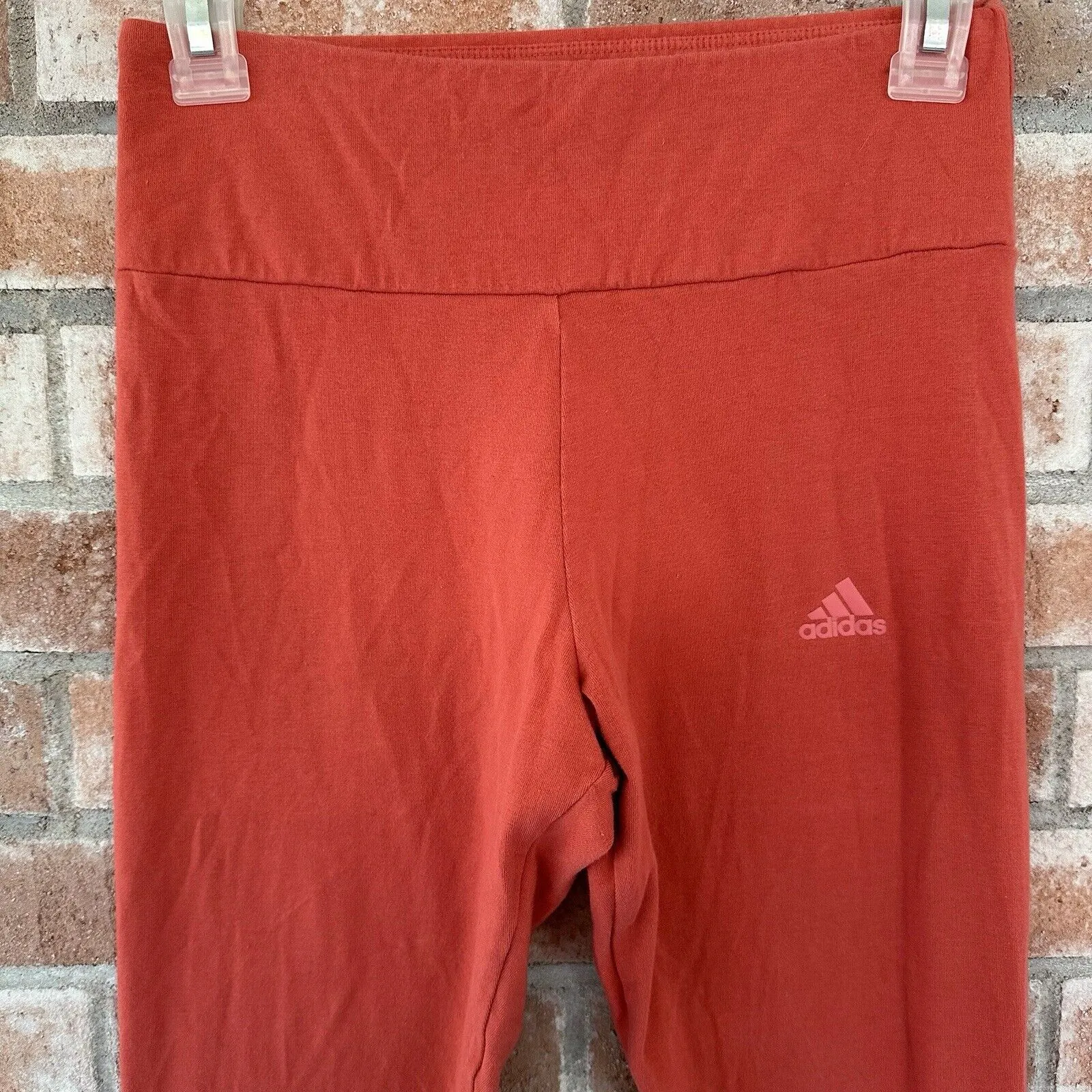 Adidas Essentials Linear Logo Tights Leggings Deep Salmon Red Small - Image 3