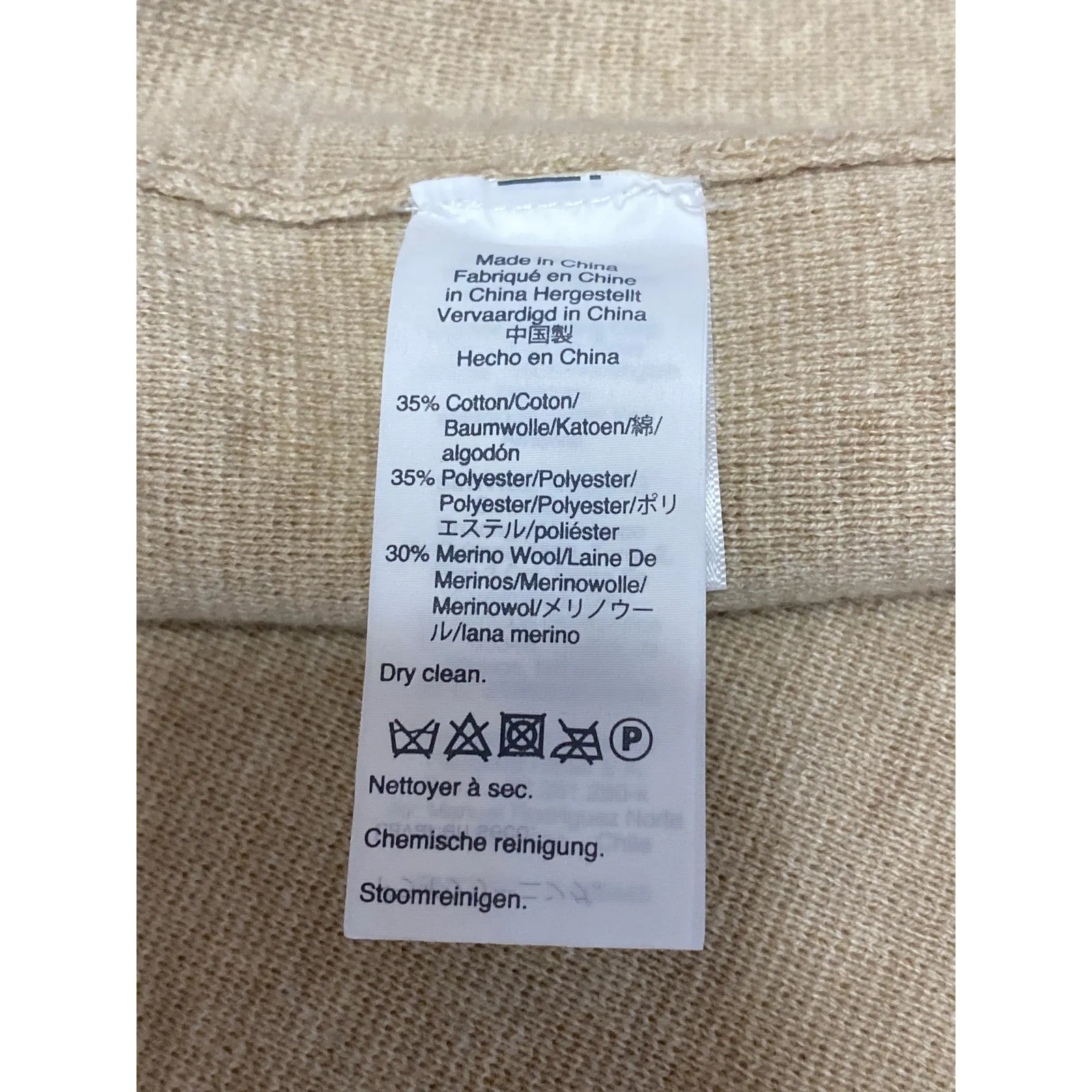 J.Crew Women's Beige Khaki Wool Long Sleeve Pocket Cardigan Blazer Coat Jacket L Size L - Image 4