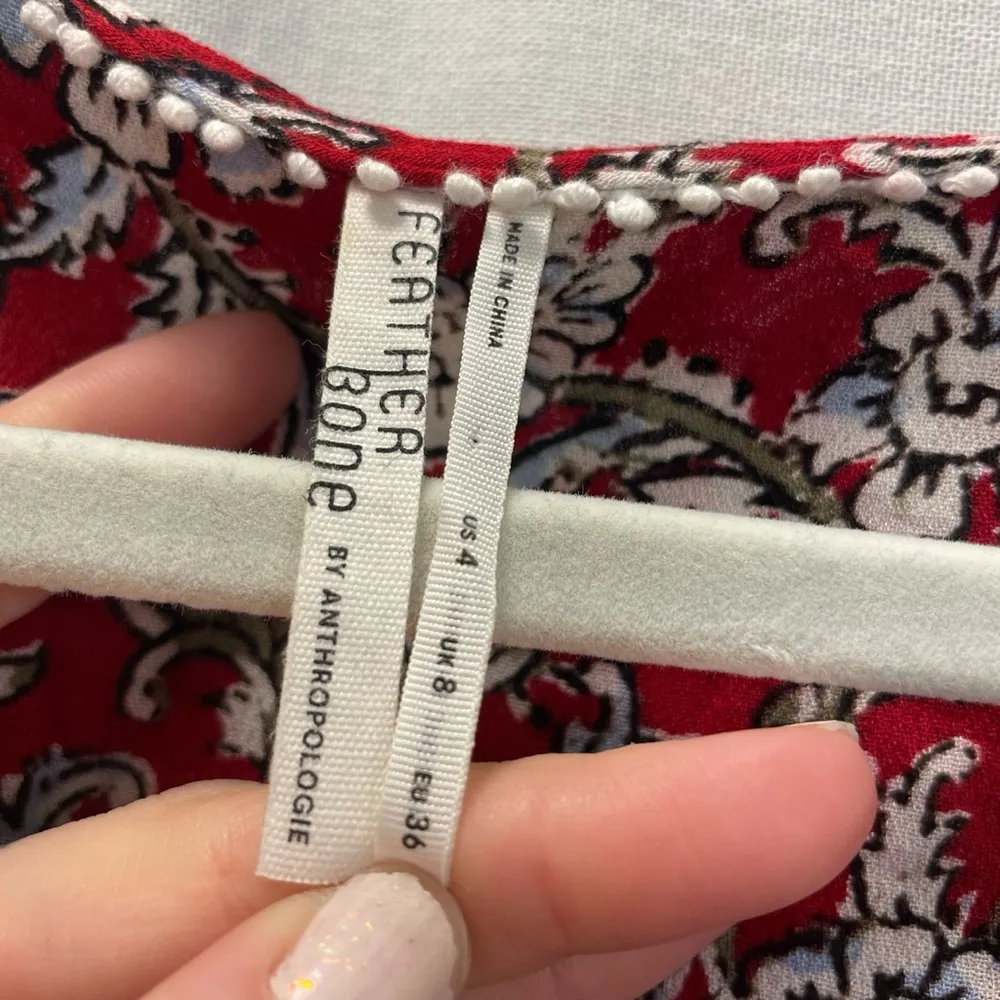 Anthropologie Feather + Bone Latrobe Lace-Up Corset Peplum Long Sleeve Blouse - Image 13