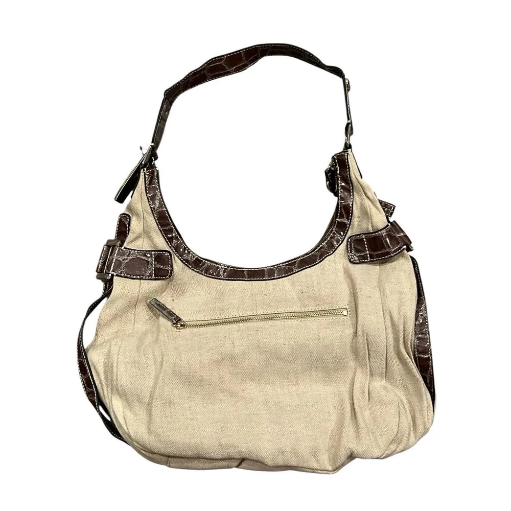 Guess Women's Beige Logo Bronze Medium Shoulder Bag NWT‎ - Image 3