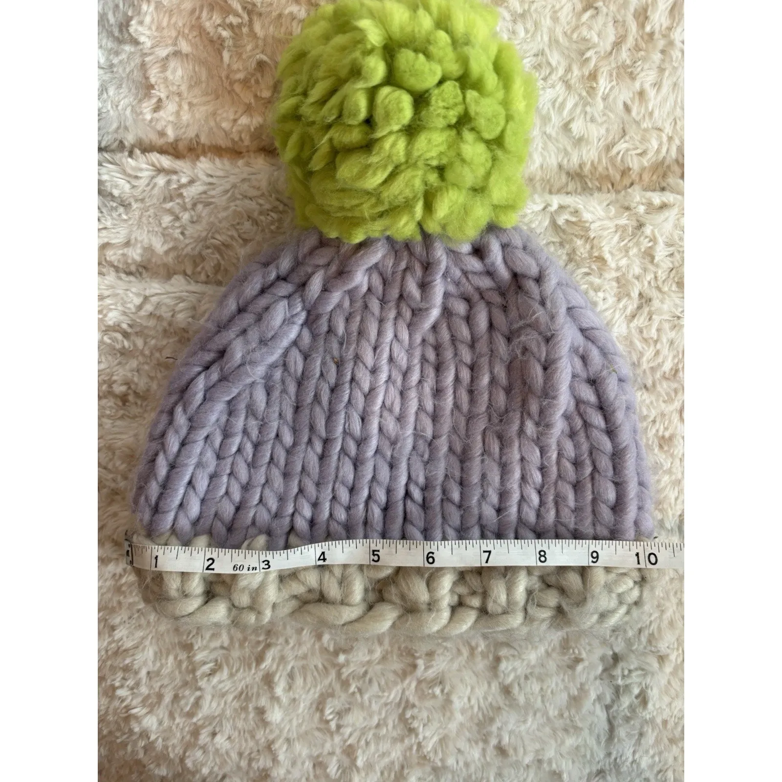 Pistil Winter Women’s Pom Hat Green, Purple & White - Image 4