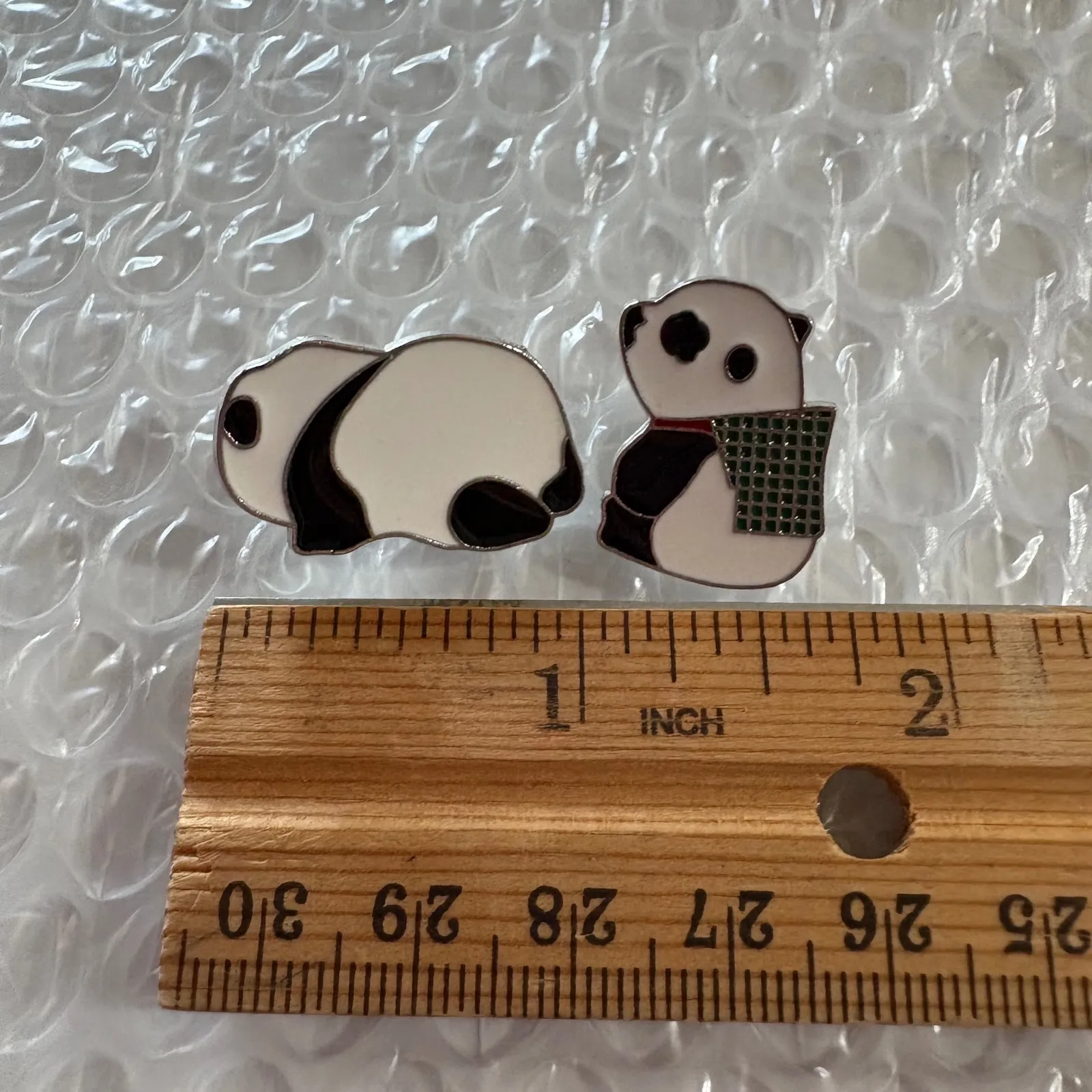 2‎ Cute Panda Bear Enamel Pins Kawaii Backpack Decor Adorable Gift Set Brooch White - Image 4