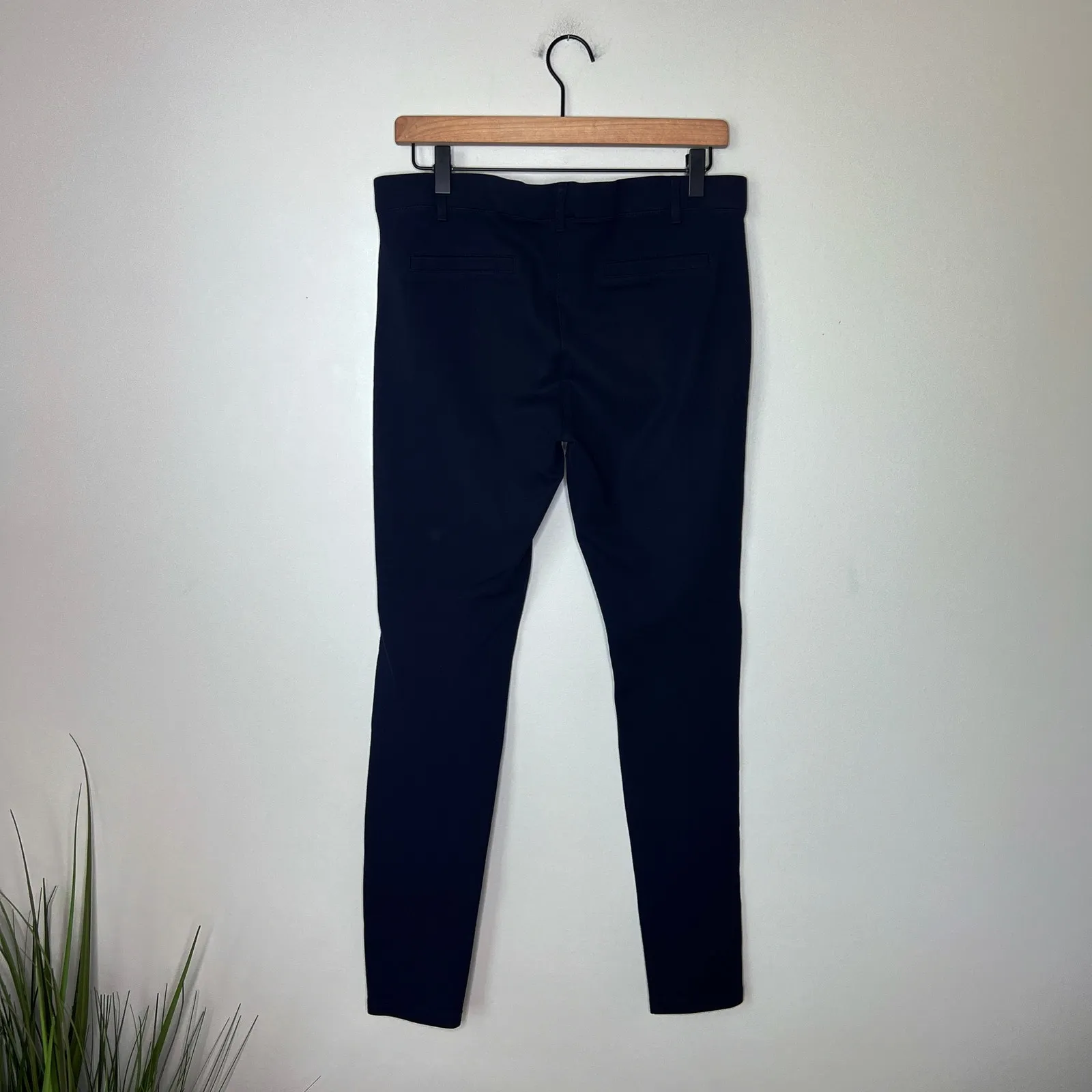 Betabrand Straight-Leg Two-Pocket‎ Dress Pant Yoga Pants Navy Size Medium Long - Image 7