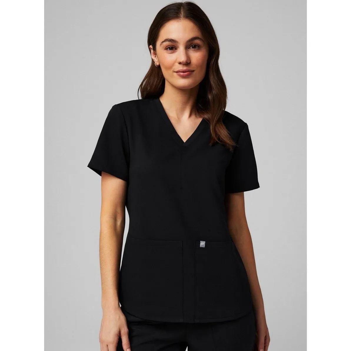 Fabletics Womens Method 2-Pocket Scrub Top MotionTech 4 Way Stretch Black Size L - Image 2