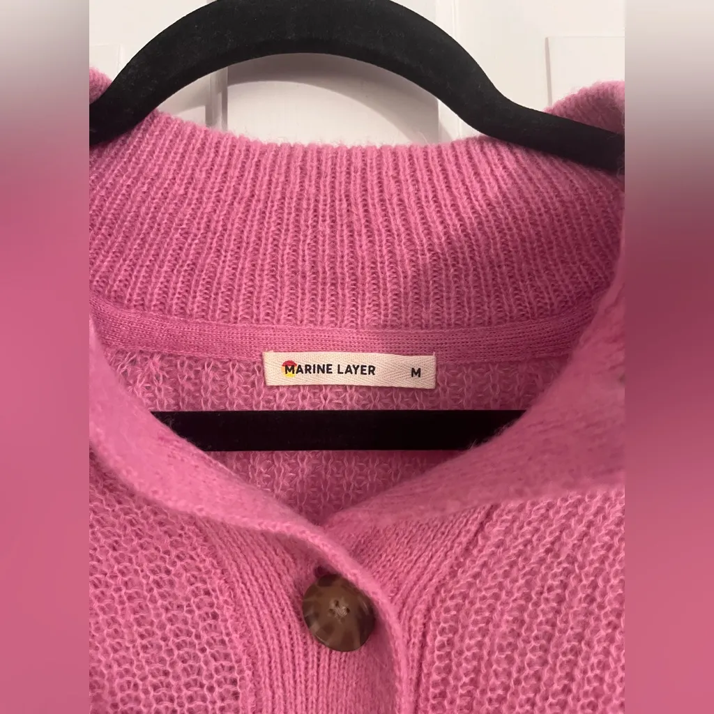 Marine Layer Dream Yarn Pullover Sweater Pink Punch Sz Medium - Image 2