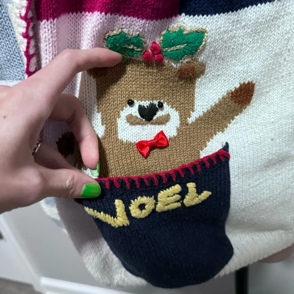 Crystal Kobe Ugly Christmas Sweater Cardigan Presents Sleigh Snowflake Noel Size XL - Image 6