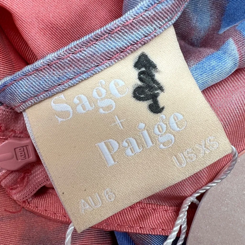 Sage + Paige Serenity Wrap Dress Short Sleeve Mini Coral Multicolor Size XS NWT Pink - Image 9