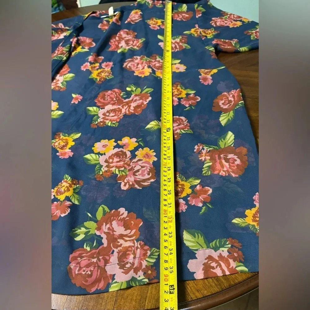 Matilda Jane Kimono Topper Blue Floral Sheer Watch The Sunrise Boho Size M/L - Image 6