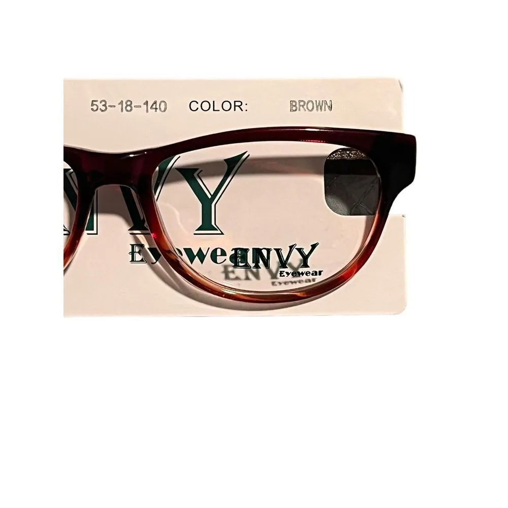 Envy Glasses Womens Eyewear Brown Clear Casual Wear Business Smart 53-18-140 NEW - Image 3