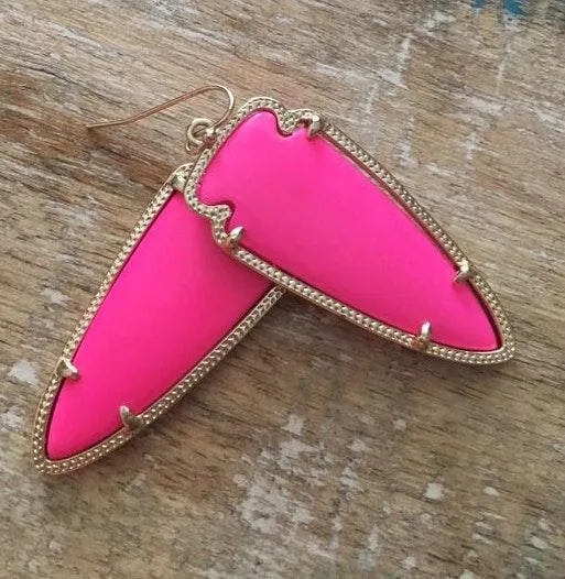 Kendra Scott Skylar Arrow Hot Pink Earrings - Image 2