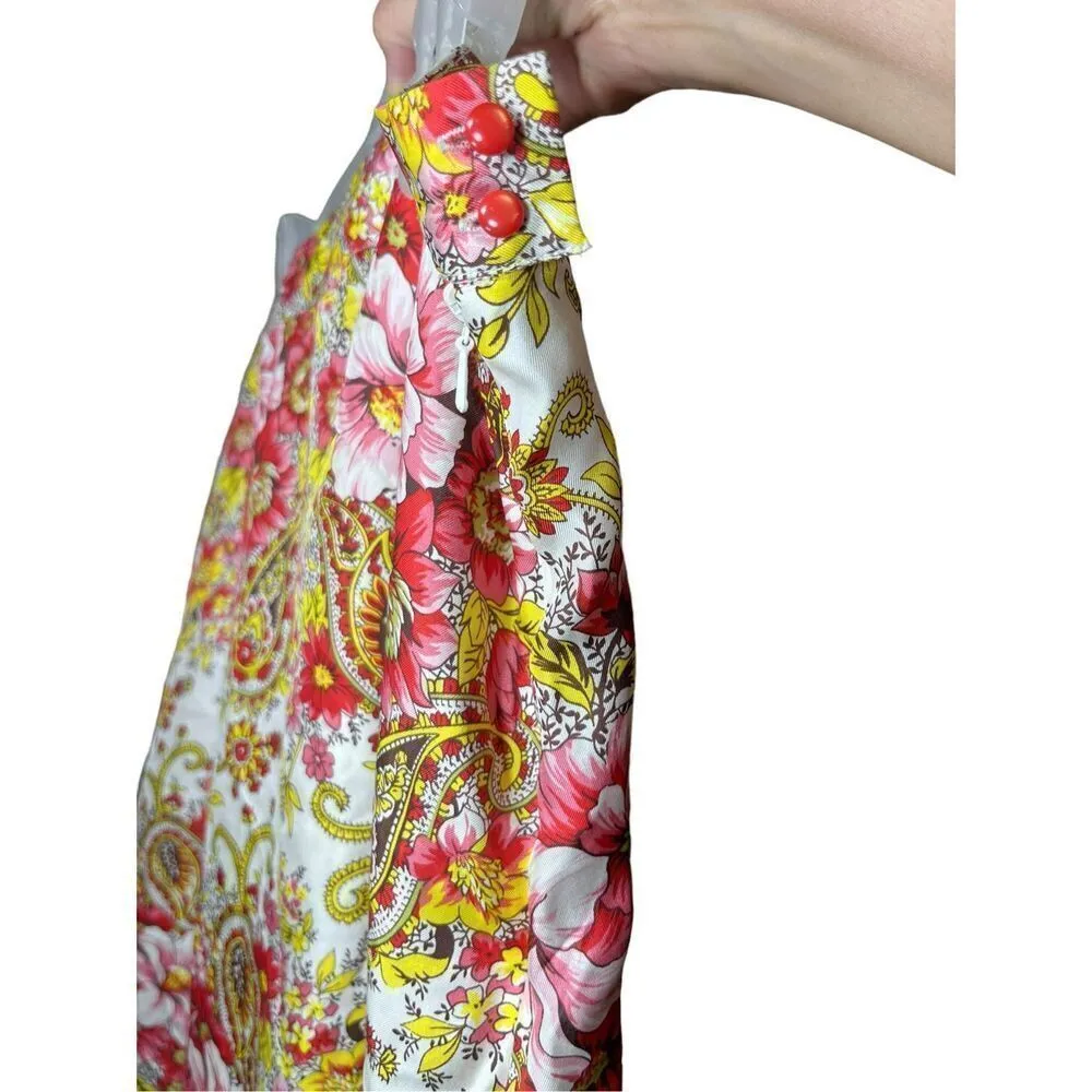 Old Navy Y2K 100% Silk Floral Paisley Print Just Below The Waist Skirt Size 10 - Image 3