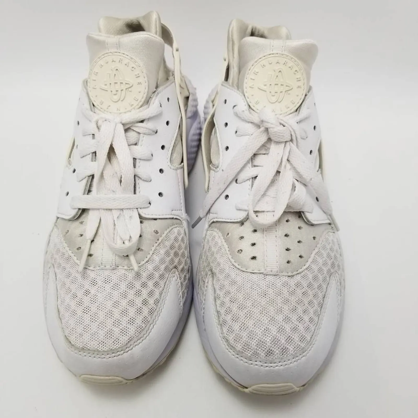 Nike Air Huarache Running Shoes White 318429-111 Low Top Mesh Lace Up 8.5 M - Image 4