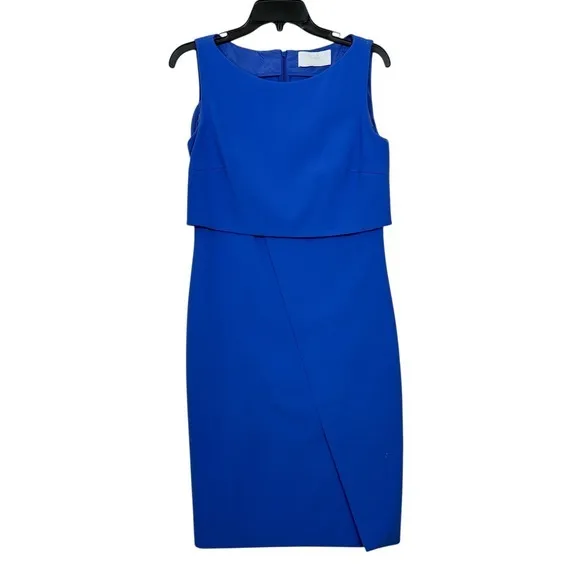 BOSS Dantia Blue sleeveles layered sheath dress US 4 S - Image 2