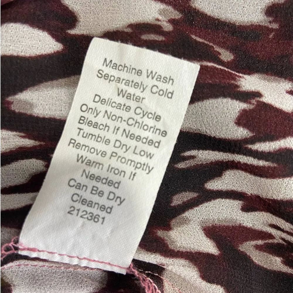 CAbi Sleeveless Button Front Blouse Top Womens S V Neck Animal Print Yoke Back - Image 10