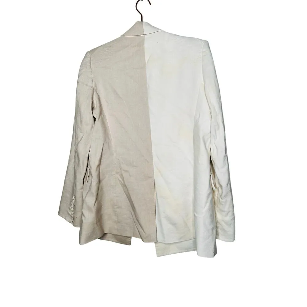 VERONICA BEARD Off-White Tan Two-Toned Braeton Dickey Jacket Blazer Size 8 - Image 8