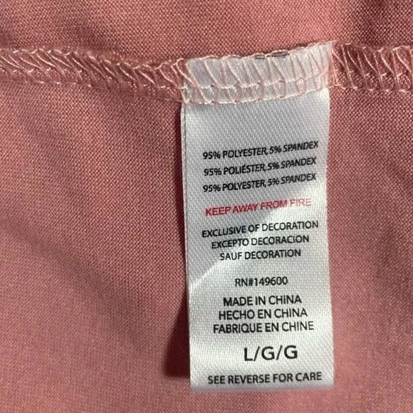 Flora Women Top L Pink Loungewear Casual Soft Knit Leisure Minimalist Cozy Comfy Size L - Image 6