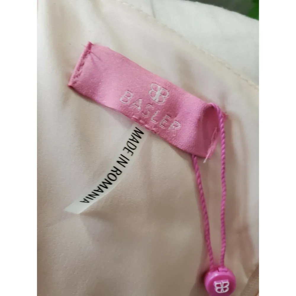 Bloomingdale's Basler Women's Pink Round Neck Short Sleeve Knee Length Dress Size undefined - Image 8