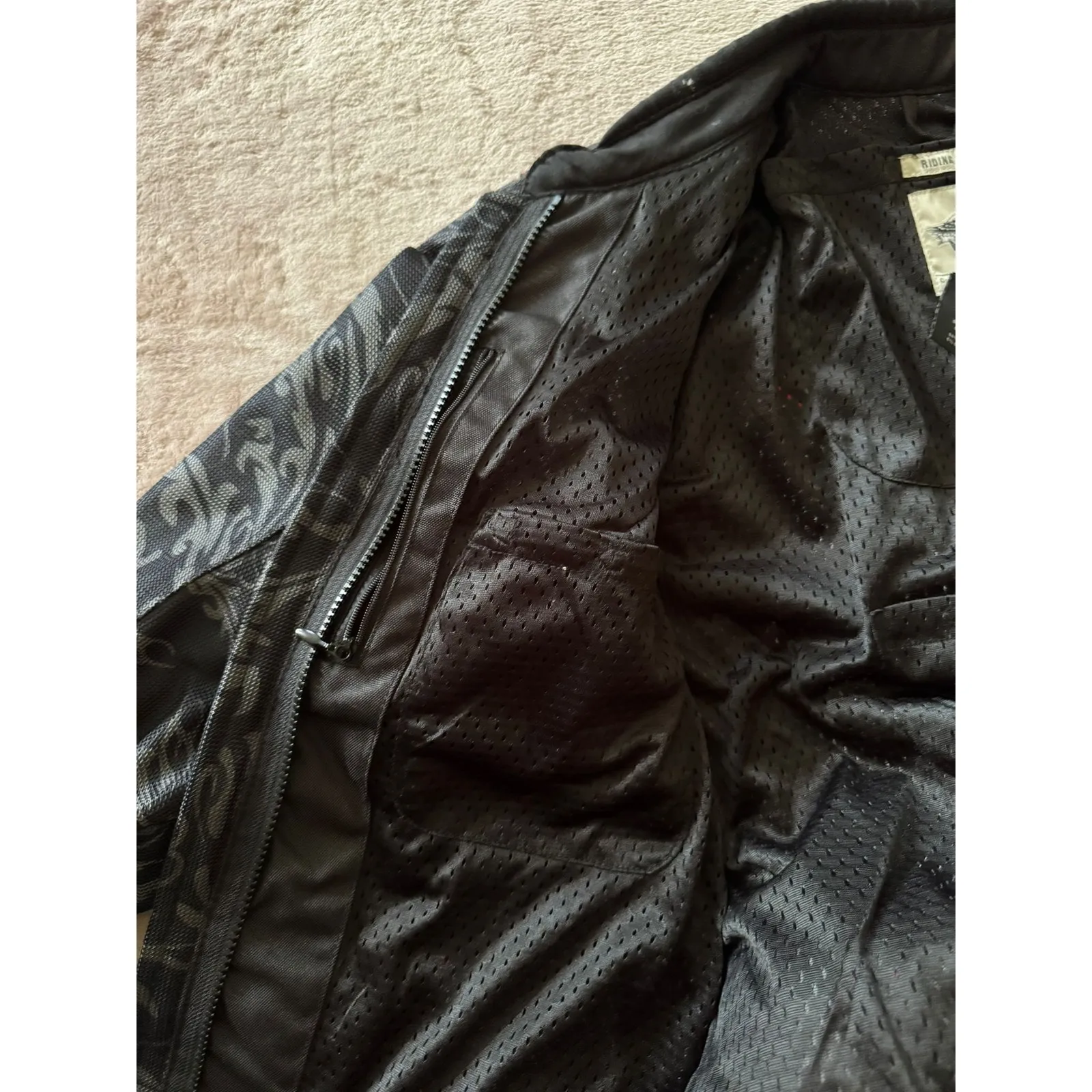 Harley Davidson Women's‎ Motorcycle Jacket Riding Gear Black Patterned Size L Size L - Image 4