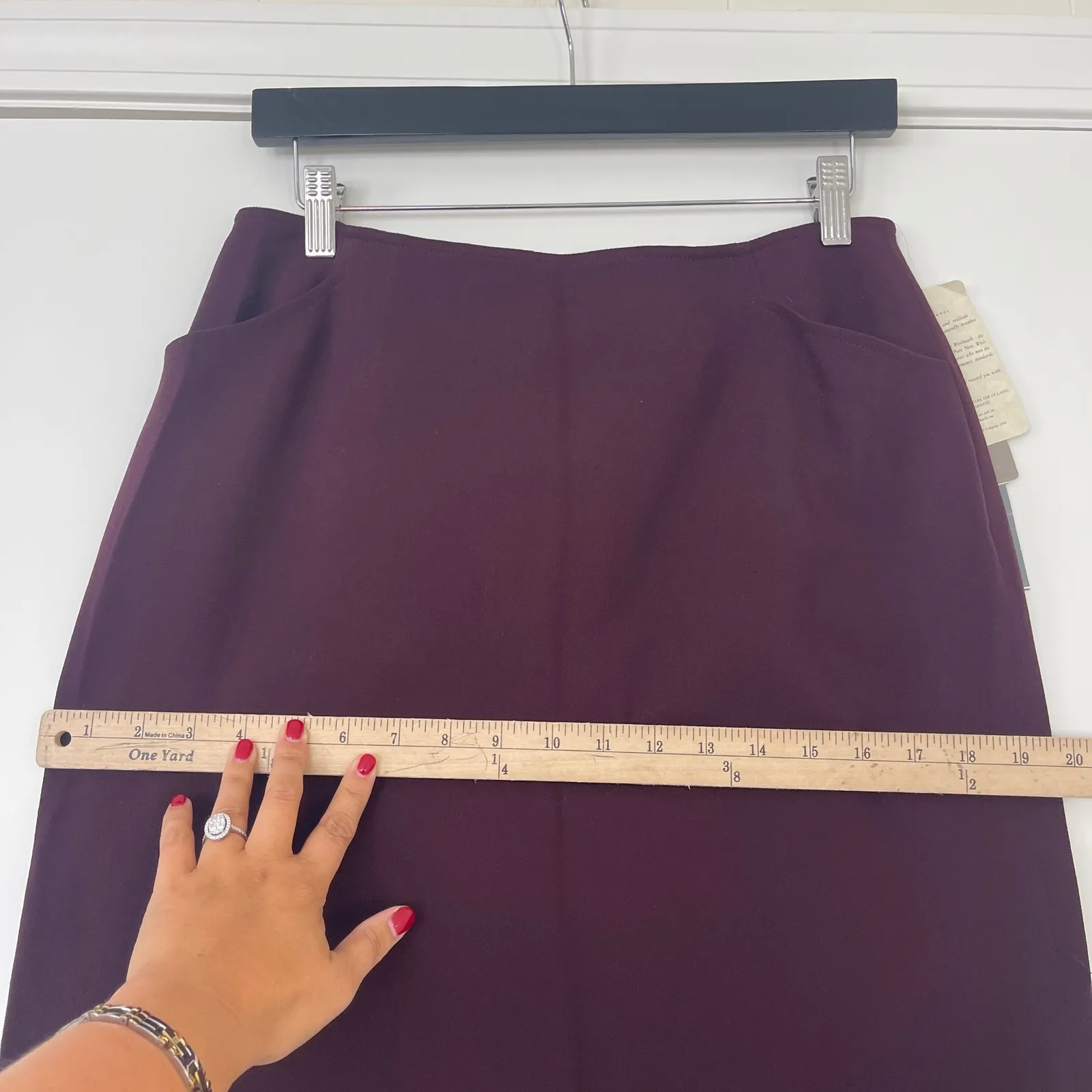 NWT Vintage Jones New York 100% Wool Pencil Skirt‎ Women's Size 10 Brown Purple - Image 10