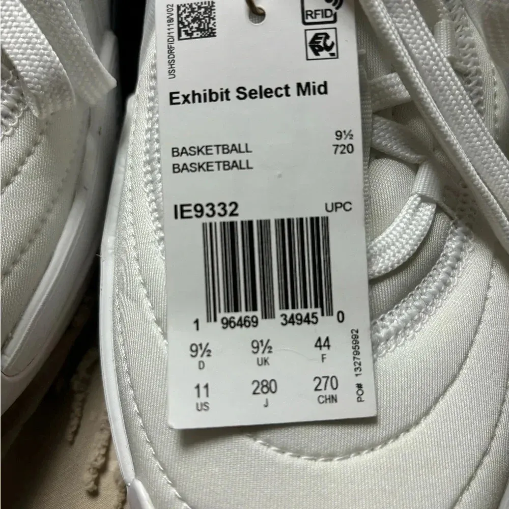 New Adidas Exhibit Select Mid White Silver  Basketball Court Shoes Women Size 11 - Image 6