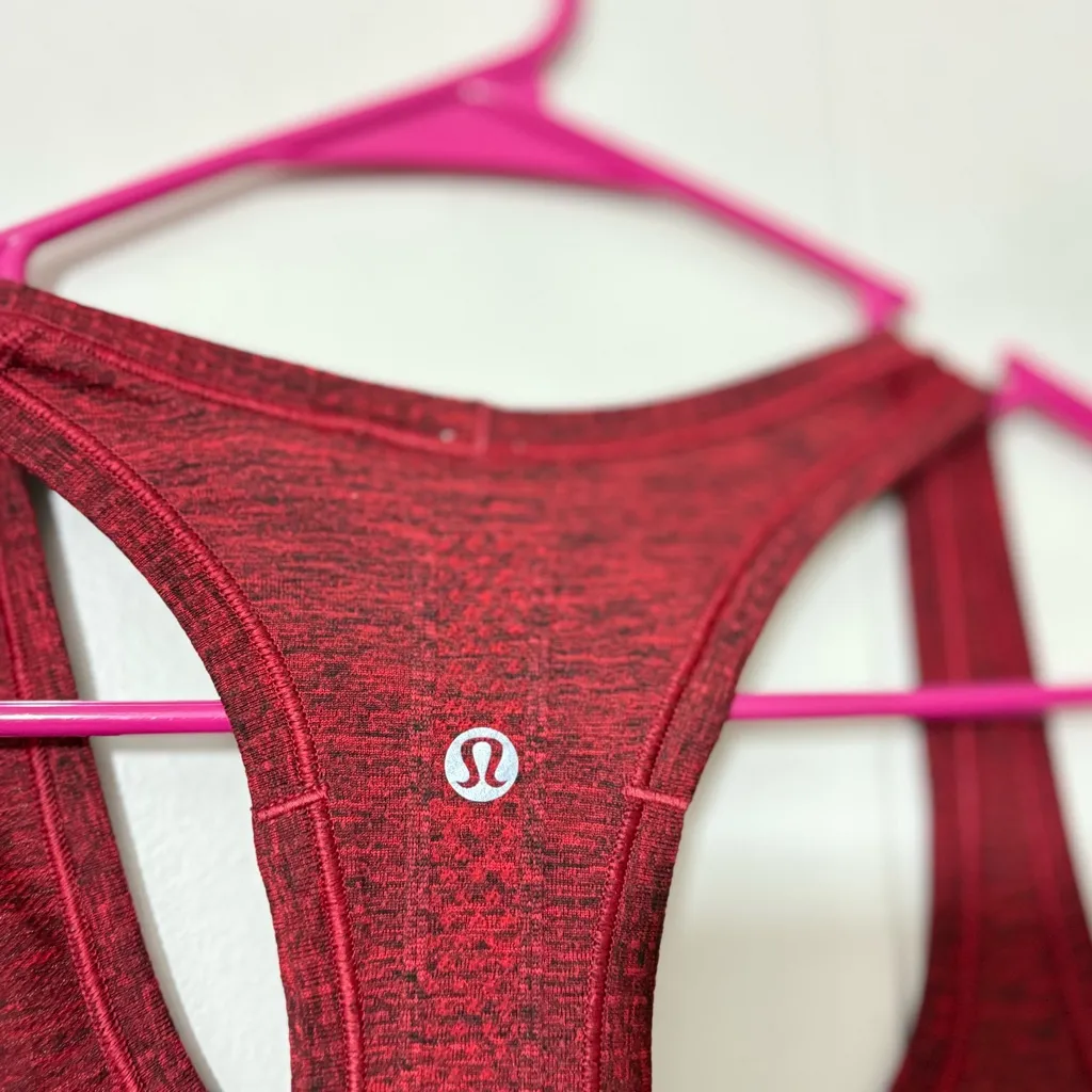 Lululemon Swiftly Tech Tank Top True Red Black Heathered Size 6 - Image 8