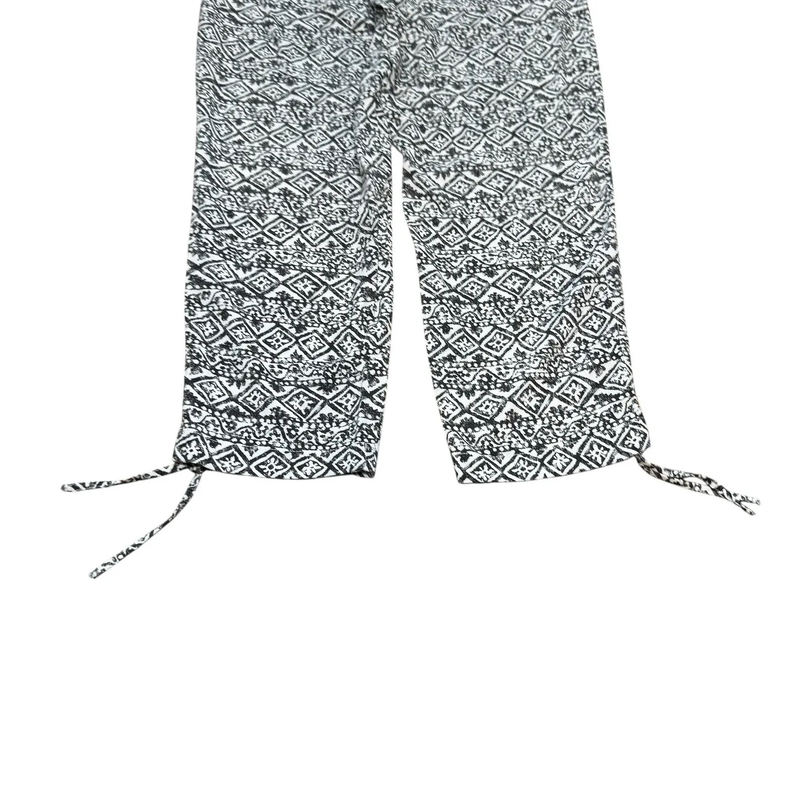 Lauren Ralph Lauren Geometric Print Pants Women Black White Ruched‎ Legs 10 - Image 6