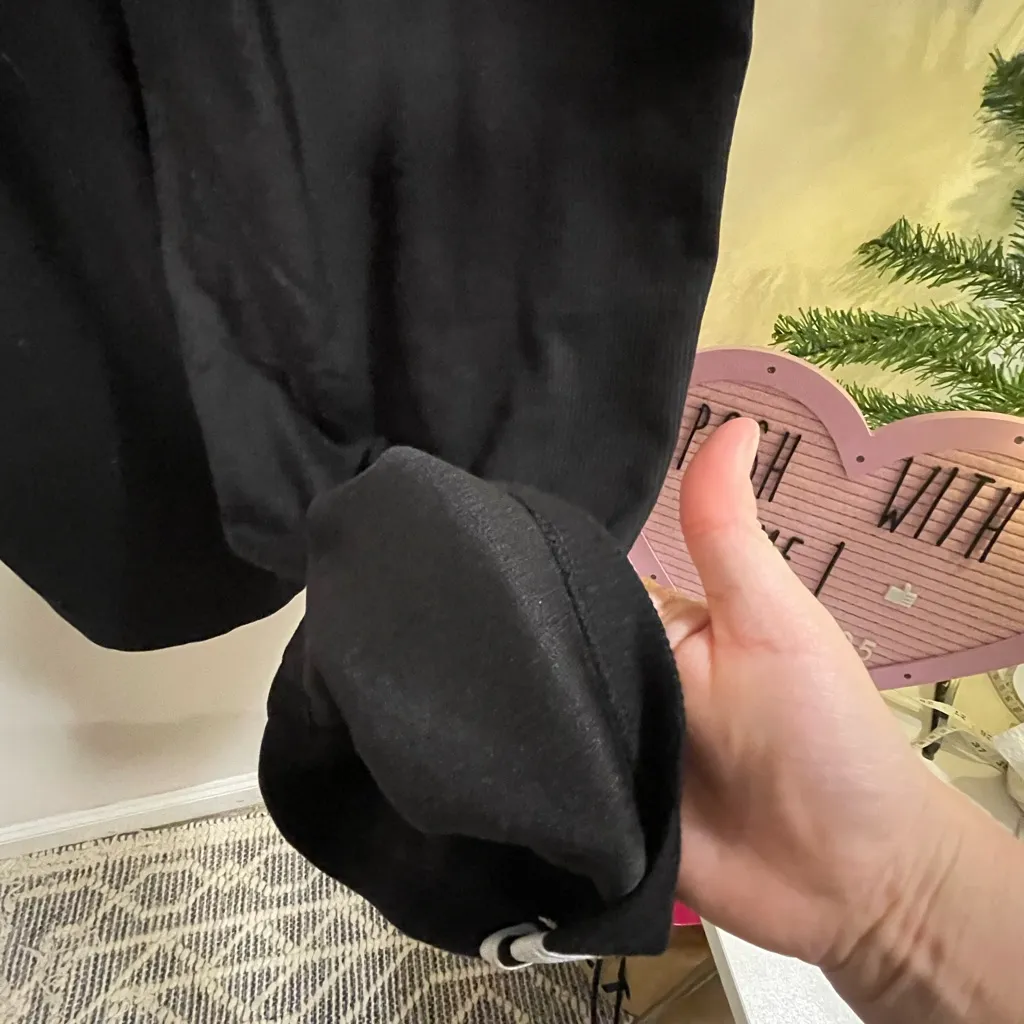 HALARA Black Ribbed Fabric High Waist Knit Track Pantts Sz M Sporty Athleisure - Image 14