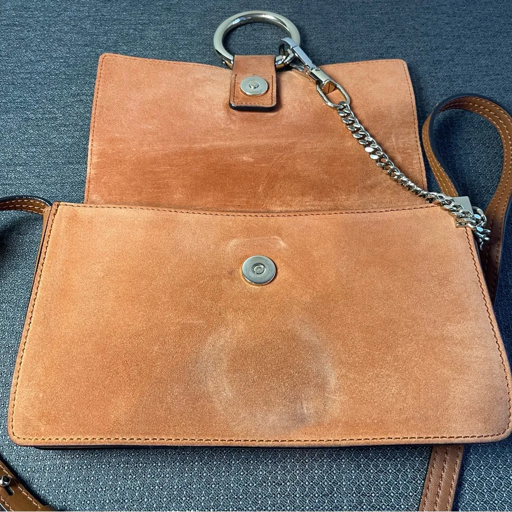 Chloé Faye shoulder bag in brown suede, leather, and python skin - Image 3