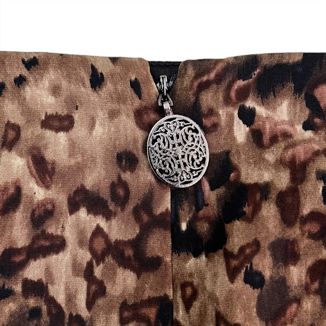 Elie Tahari for 5F Bergdorf Goodman Silk Leopard Print Pencil Skirt Size 2 - Image 4