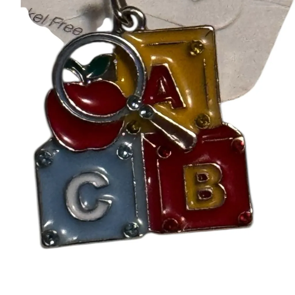 Maurices Multicolor Teacher Style Fashion Statement  Block ABC Earrings - Image 7