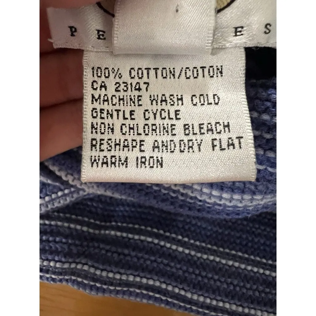 Talbots Womens Ribbed Long Sleeve Sweater Size P Turtleneck‎ Blue Stripes Casual - Image 9