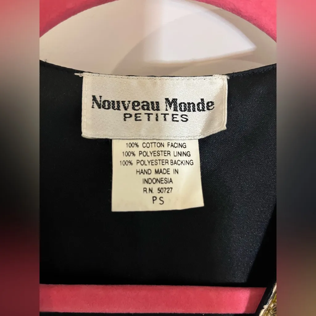 Nouveau Monde VTG 1990's Beaded Sequined Vest Petite Small Victorian GreatGatsby Blue Size undefined - Image 16