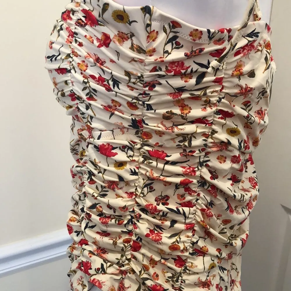 JCREW One Piece Floral Ruched Sweetheart Neck Swimsuit w Lining Boning Sz 16 NWT - Image 4