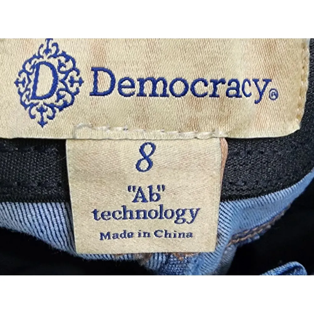Democracy Women's Distressed Skinny Jeans Ab Technology Denim Blue Size 8 - Image 3