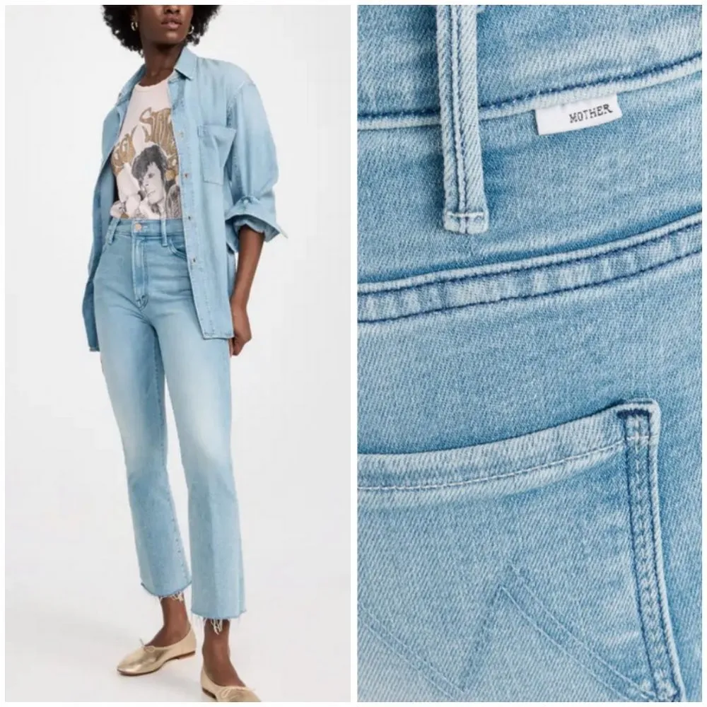 💕MOTHER💕 Hustler Ankle Fray Jeans w/ Mother Patch ~ Cutting Class Blue 27 NWT - Image 5