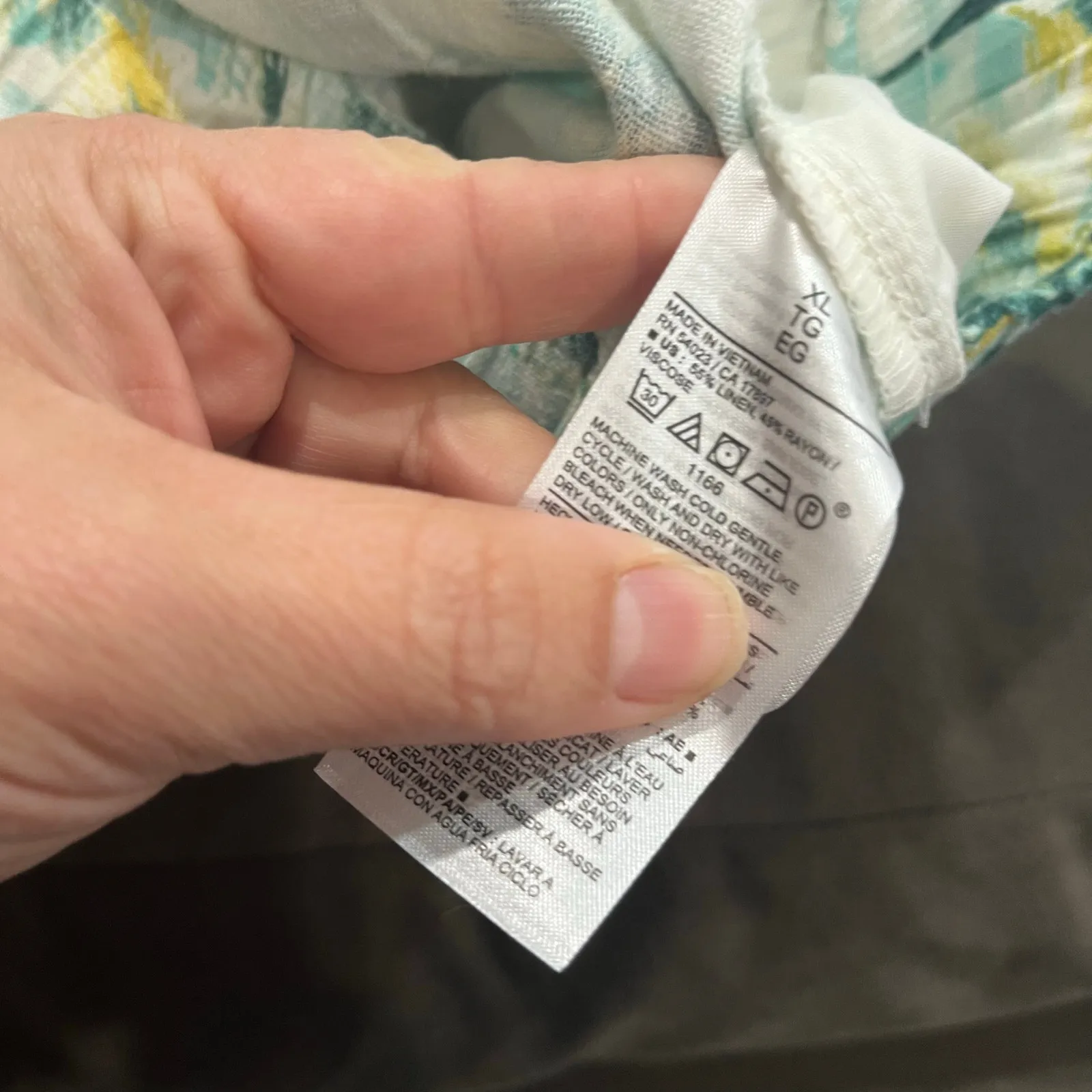 Old Navy Boyfriend Palm Print Linen Shirt & Shorts Set Women’s XL - Image 7