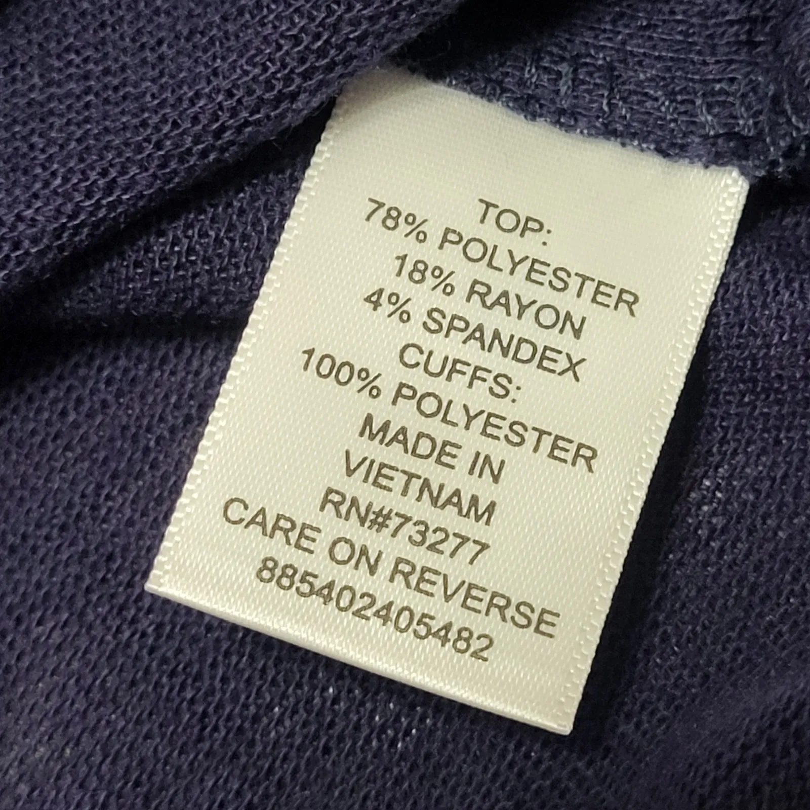 ELLE Women's Navy Floral Print Top with Scarf Ruched Side Office 3/4 Sleeve XL - Image 7