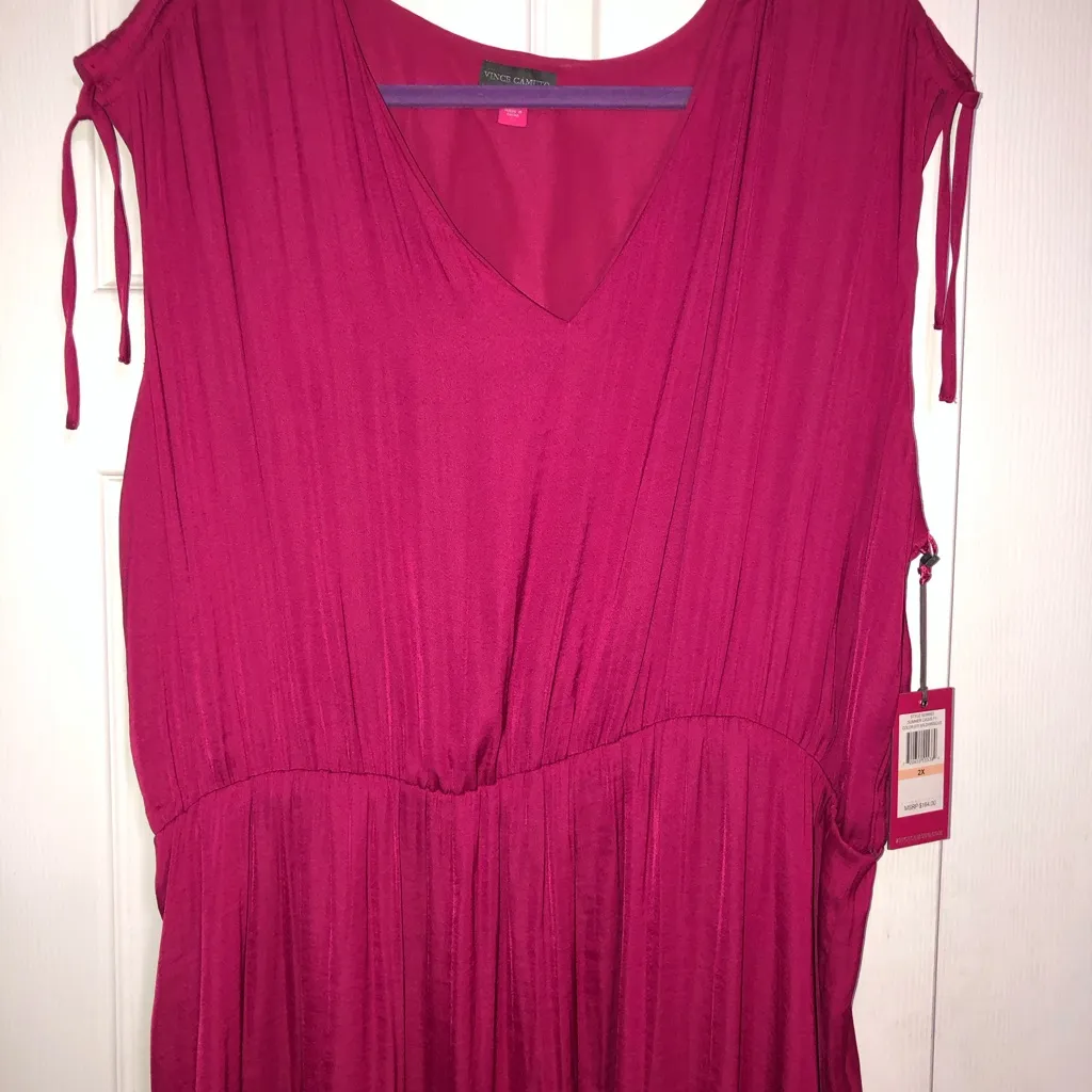 Vince‎ Camuto NWT pink silky side slit dress summer oasis women’s plus size 2X - Image 3