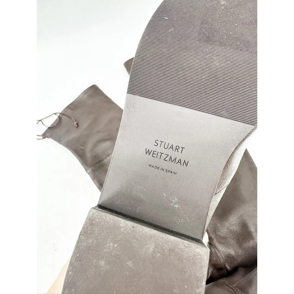 Stuart Weitzman Brown Leather Lowland Low Over The Knee Boots Size 6B - Image 6