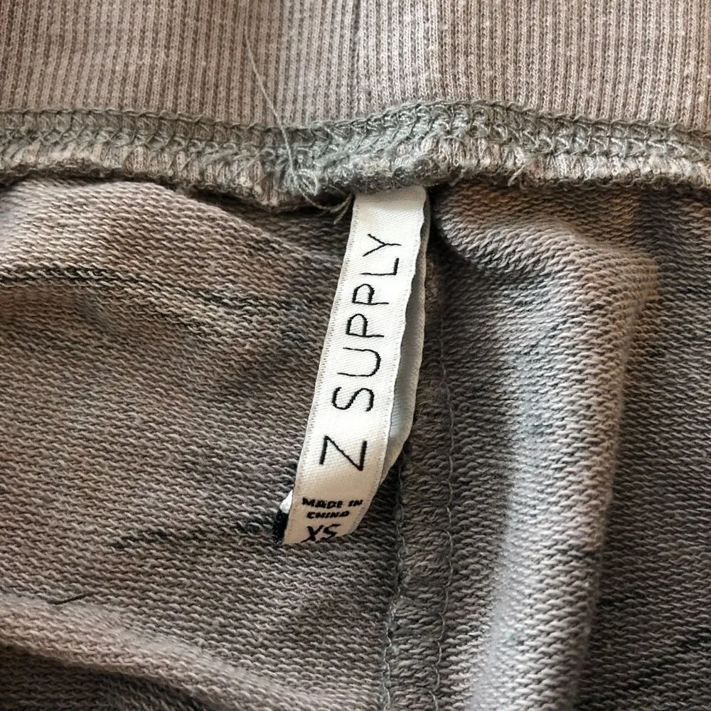 Z Supply Womens Lounge Shorts French Terry Pockets Camouflage Gray XS - Image 3