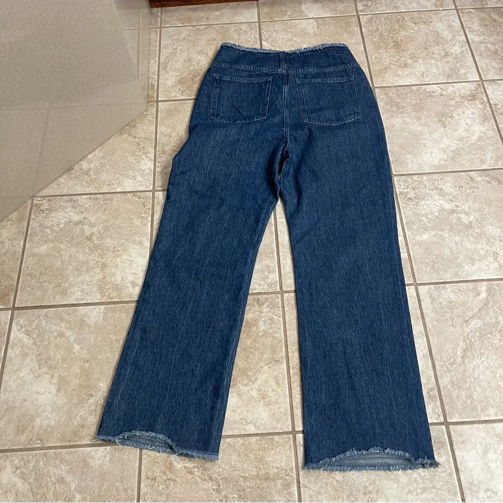 WEWOREWHAT We‎ Wore What Women Raw Hem Fringe High Waist Straight Leg Jeans - Image 2