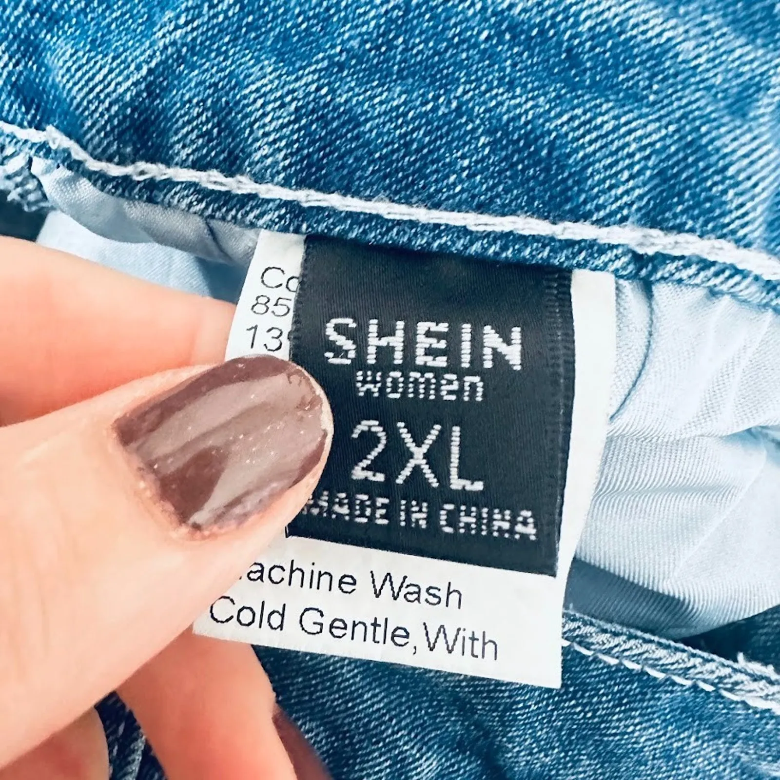 Shein Womens Plus Size 2XL Flare Raw Hem High Rise Denim Blue Jeans Stretch - Image 8