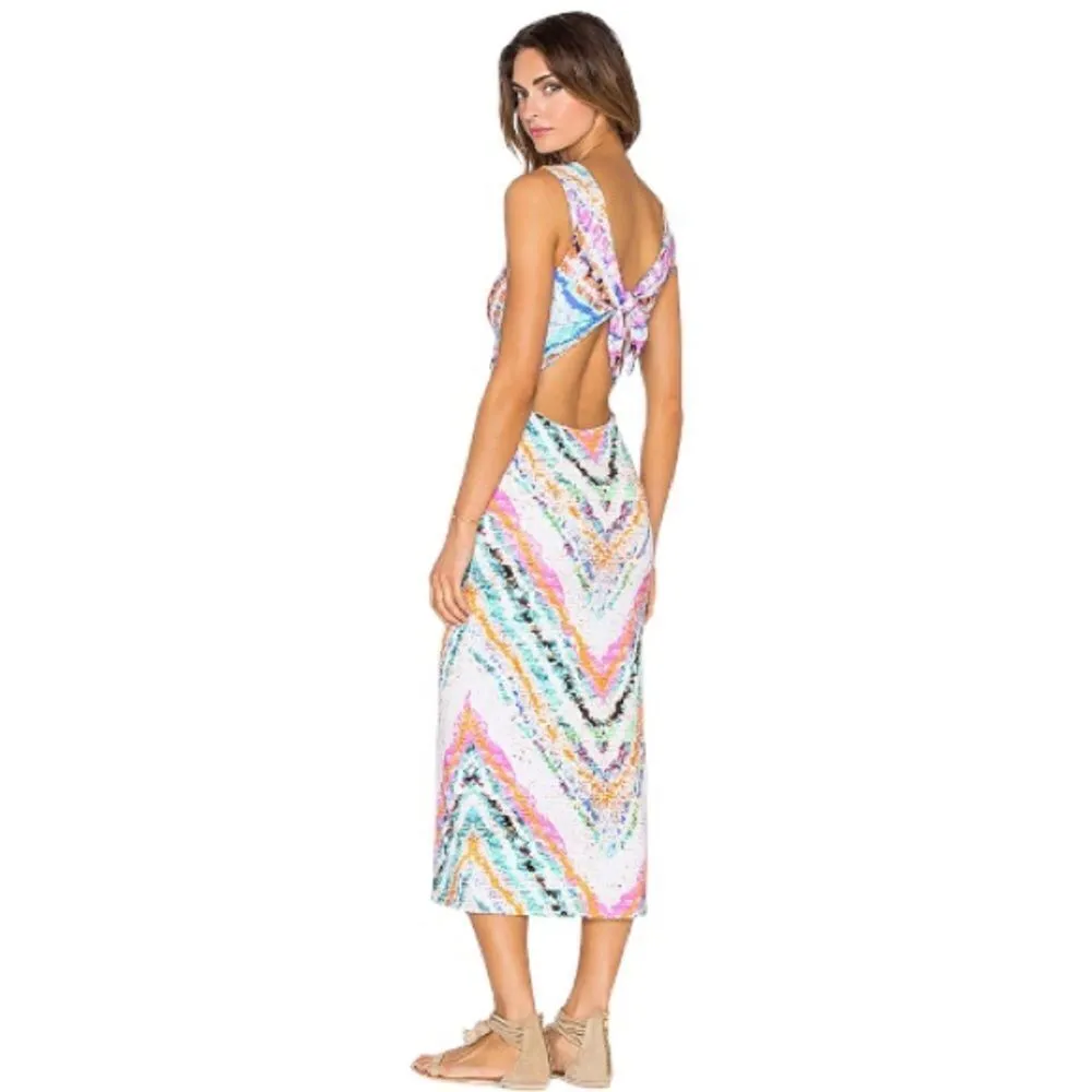 Mara Hoffman Rainbow Beachy Tie Back Midi Dress Size Small - Image 2