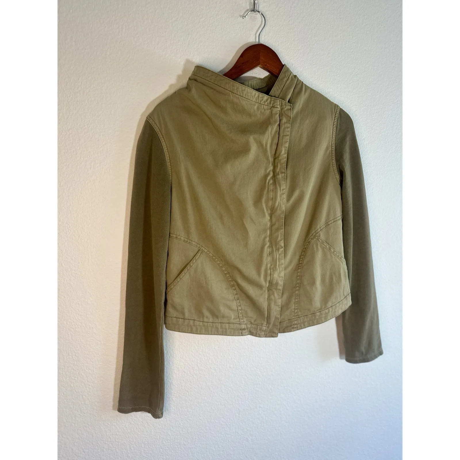 THREAD & SUPPLY WOMENS JACKET ZIP UP GREEN SIZE SMALL - Image 5