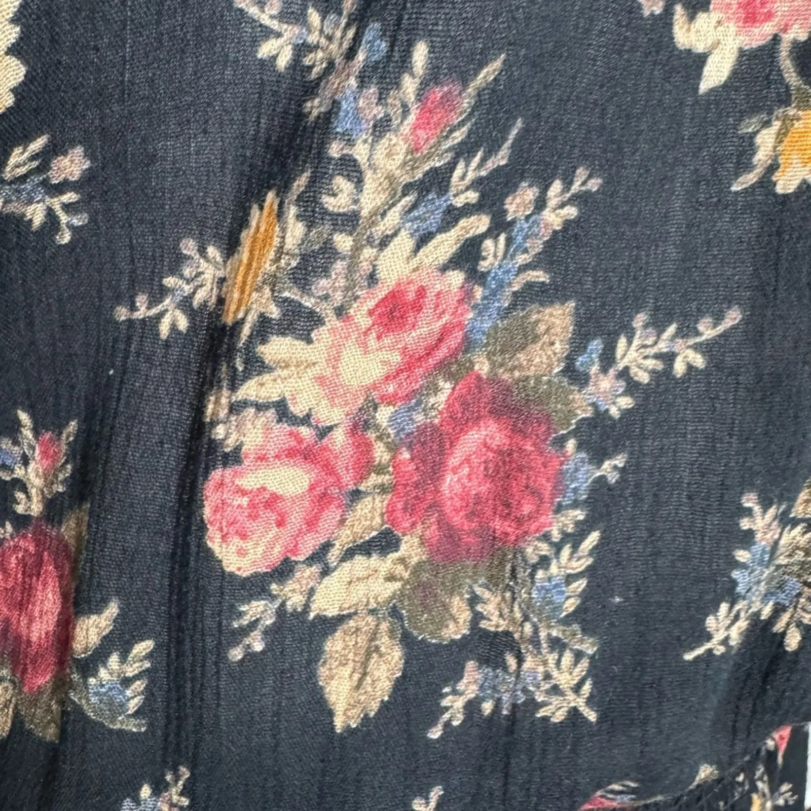 Denim & Supply Ralph Lauren Womens Black Floral Dress Size Large - Image 10