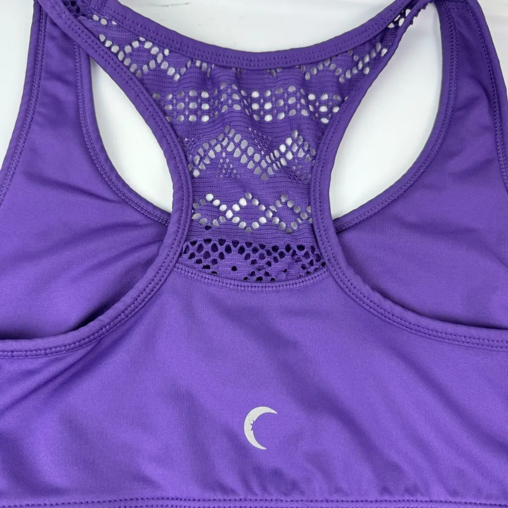 Zyia  Bomber Bra Purple Sz Medium Vented Racer Back - Image 11