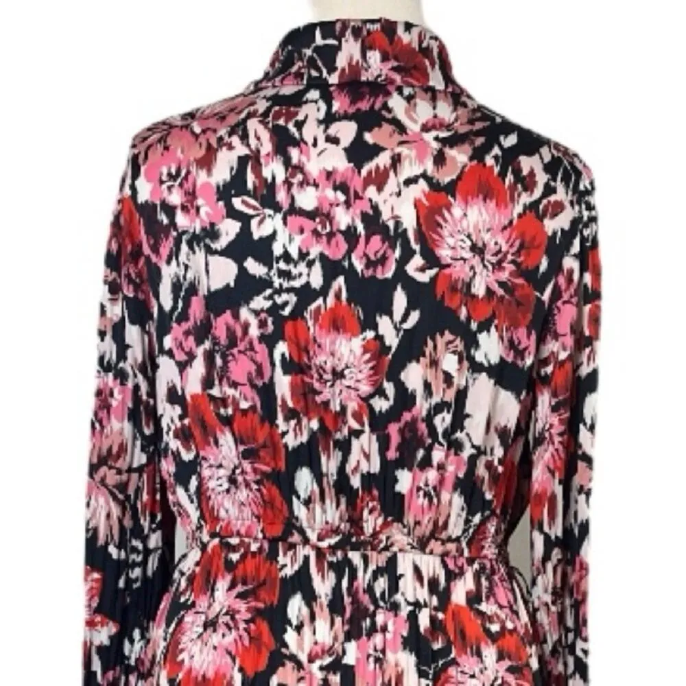 Lane Bryant Maxi Dress Faux Wrap Shawl Black Pink Floral Satin Women’s Size 18 - Image 10