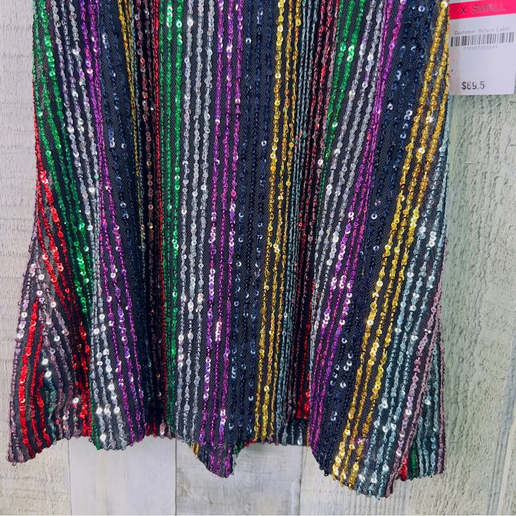 International Concepts XS Sequin Spaghetti Strap Tank Top Back Keyhole Closure Red - Image 5