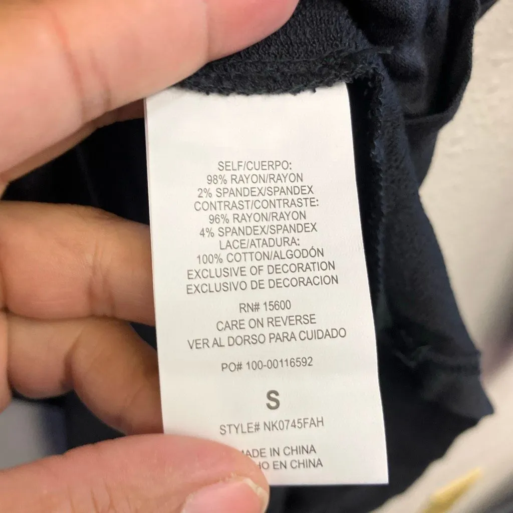 Rewind pull over crochet sleeve hooded sweater Small boho whimsigoth 740 - Image 5